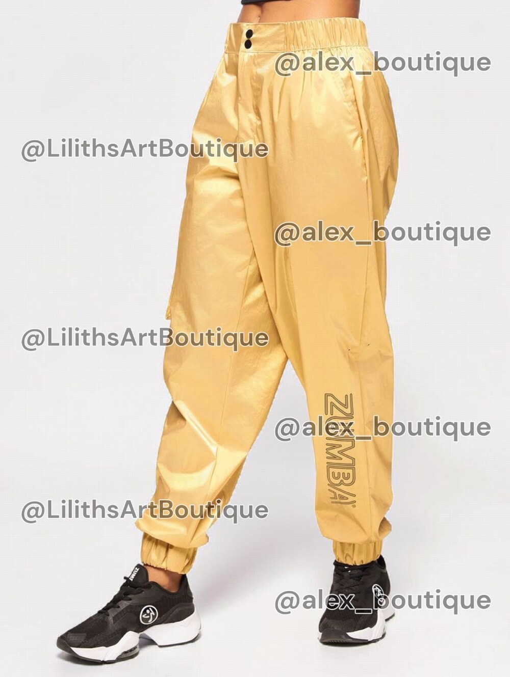 Zumba Runway Cargo Track Pants Gold Size M (E156)